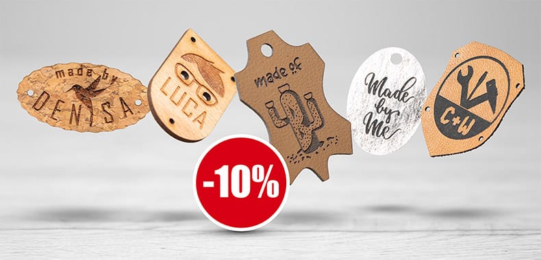 Fino al 2025-07-31: Sconto del 10% su pelle, alternative alla pelle, legno e acrilico