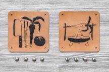 Set di design con etichette in pelle sintetica 'verdura'  - Cod. art. 8108