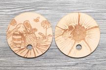 2 coperchi in legno di faggio (Api) - Cod. art. 8205
