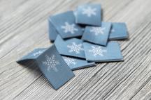 10 etichette tessute 'fiocco di neve'  - Cod. art. 8706