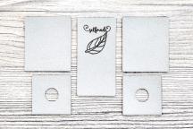 Set di targhette “Self-made” in finta pelle da applicare su colletti a sciarpa (grigio) - Cod. art. 9006