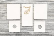 Set di targhette “Self-made” in finta pelle da applicare su colletti a sciarpa (bianco) - Cod. art. 9006