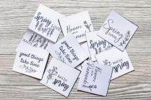 Set di etichette tessili con design 'spring love' di Unikati - Cod. art. 9103