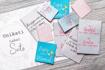Set di etichette tessute di design 'enjoy' di Unikati - Cod. art. 9120