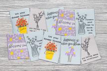 Set di etichette tessute di design 'Flower-Power' di Unikati - Cod. art. 9125