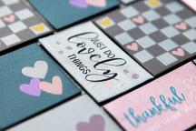 Set di etichette tessute di design 'Thankful Hearts' by Unikati - Cod. art. 9128