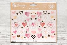 Adesivi decorativi a forma di cuore con dettagli dorati - Cod. art. 9201