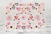 Adesivi decorativi a forma di cuore con dettagli dorati - Cod. art. 9201