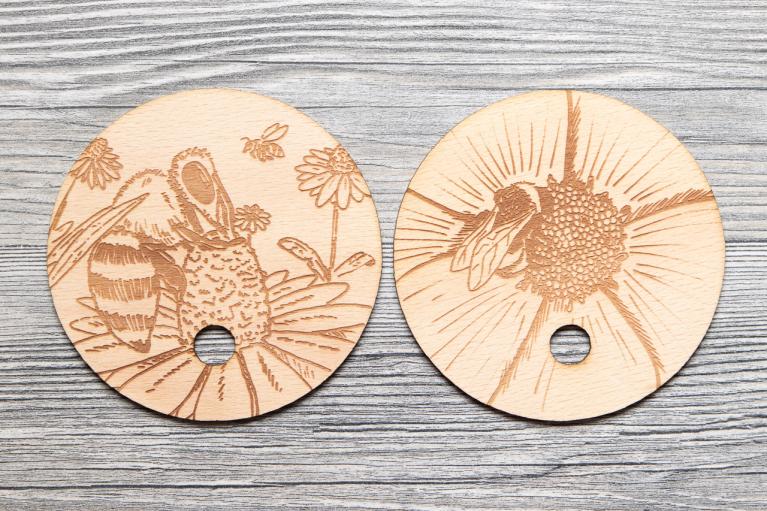 2 coperchi in legno di faggio (Api) - Cod. art. 8205