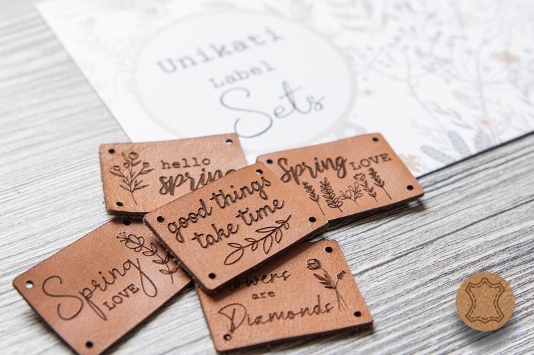 Set con design 'spring love' di Unikati  (Pelle naturale) - Cod. art. 9102