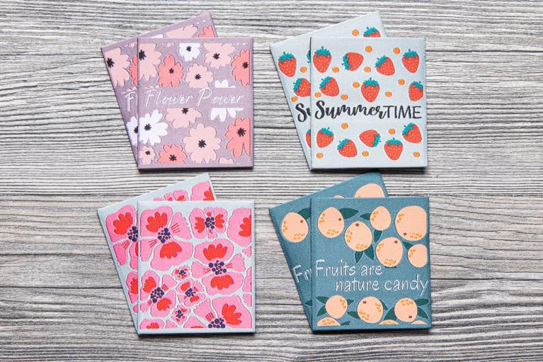 Set di etichette tessute di design \"Fruits and Flowers\" by Unikati (Cod. art. 9126)