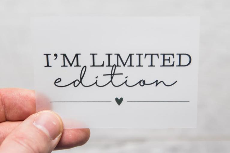 Immagine da stirare designer \"I\'M LIMITED edition\" di Unikati – Bag Design (Cod. art. 9402)